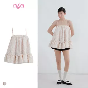 Áo babydoll OLV 2 dây họa tiết hoa pastel ngọt ngào dễ thương Tassie phù hợp đi chơi đi cà phê
