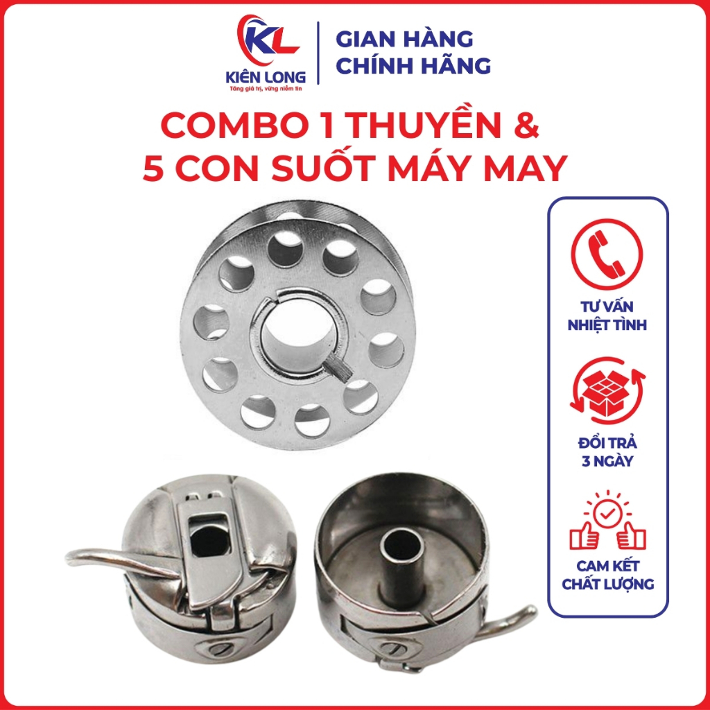 Combo 1 Thuyền + 5 Suốt Máy May Gia Đình - Phụ Kiện Máy May