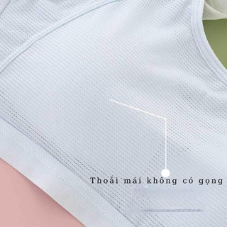 Áo bra thể thao có mút lưng phối lưới thoáng mát, Áo lót học sinh chất cotton co dãn thoải mái B612