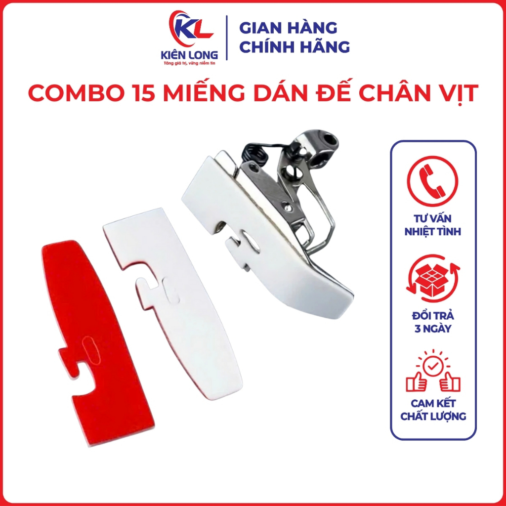 Combo 15 Miếng Dán Đế Chân Vịt 4 Chỉ, 5 Chỉ, Trần Đè, 1 Kim - Keo 3M Sẵn