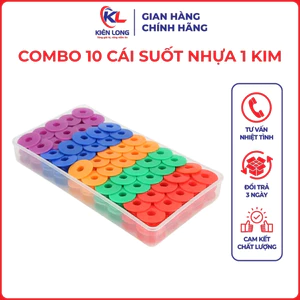 Combo 10 Suốt Nhựa Nhiều Màu - Máy May 1 Kim Công Nghiệp Ổ Nhỏ (Không Dùng Máy Gia Đình)