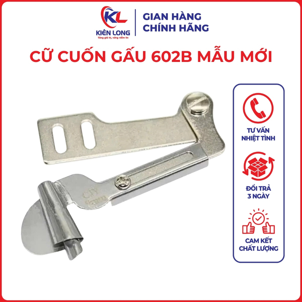 Cữ Cuốn Gấu 602B Mẫu Mới - Cuốn Tôm, Cuốn Bèo, Cuốn Tà - Máy May Gia Đình & Công Nghiệp (Tặng Ốc Bắt Cữ)