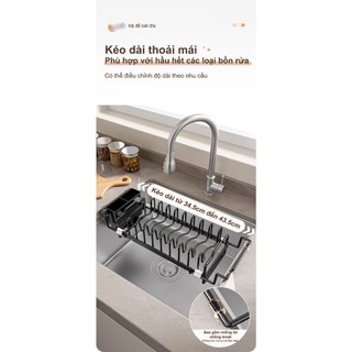 Kệ bát đĩa inox phía trên bồn rửa Rổ Đa Năng Đựng bát đĩa Kệ đựng đồ rửa chén bát