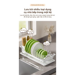 Kệ bát đĩa inox phía trên bồn rửa Rổ Đa Năng Đựng bát đĩa Kệ đựng đồ rửa chén bát