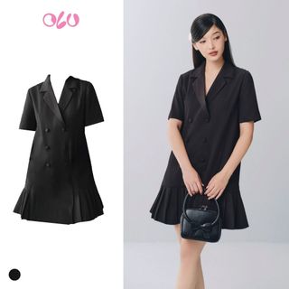 Đầm blazer OLV tay ngắn dáng suông phối ly trẻ trung Taera phù hợp đi làm