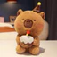 Gấu Bông Capybara 25cm, Đội Mũ Ôm Bánh Sinh Nhật, Lông Mịn, Món Quà Tặng Sinh Nhật Ý Nghĩa