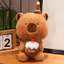 Gấu Bông Capybara 25cm, Đội Mũ Ôm Bánh Sinh Nhật, Lông Mịn, Món Quà Tặng Sinh Nhật Ý Nghĩa