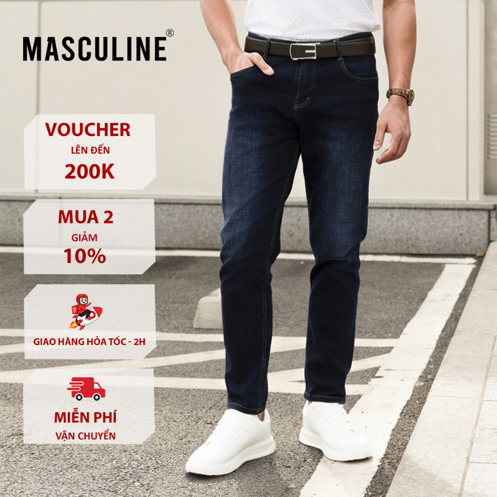 Quần jeans nam Masculine cao cấp, màu sắc trẻ trung, chất vải thoáng mát - MJ24.1