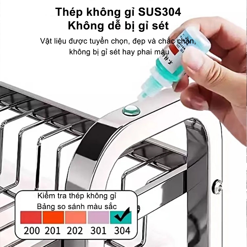 BMZAR Kệ Bát Đĩa Inox 2/3 Tầng Khay thoát nước miễn phí Kệ đựng chén bát Inox 304 Giá để bát đĩa nhà bếp | BigBuy360 - bigbuy360.vn