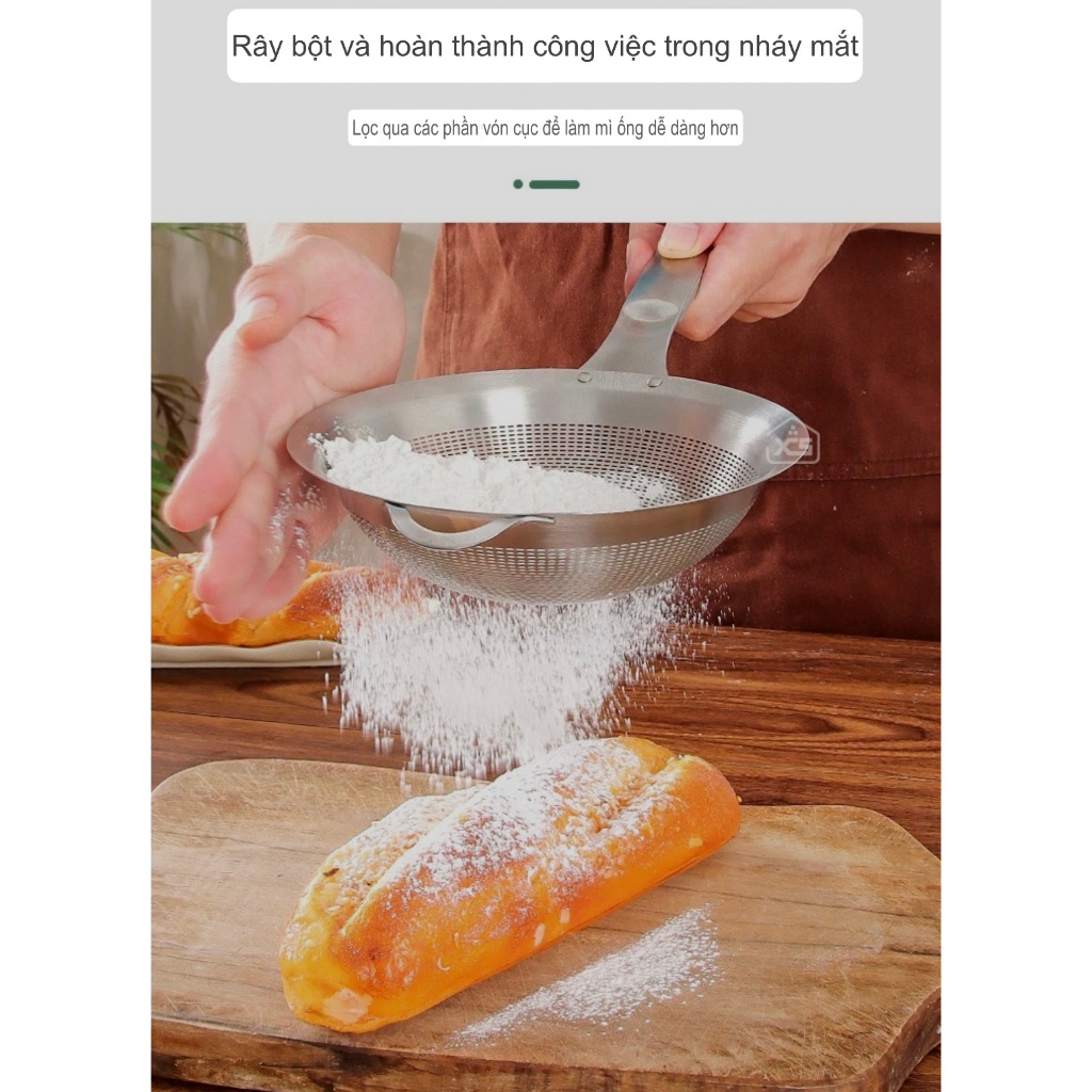 Rây Inox 304 size 14/16/18cm Rây Cháo Bột Lọc Thức Ăn Cao Cấp An Toàn