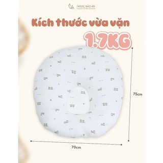 M&B (70x75cm) Gối chống trào ngược NGỌC BẢO AN, lớp gòn mềm mại, êm dịu khi bé tiếp xúc và tránh nôn trớ cho bé