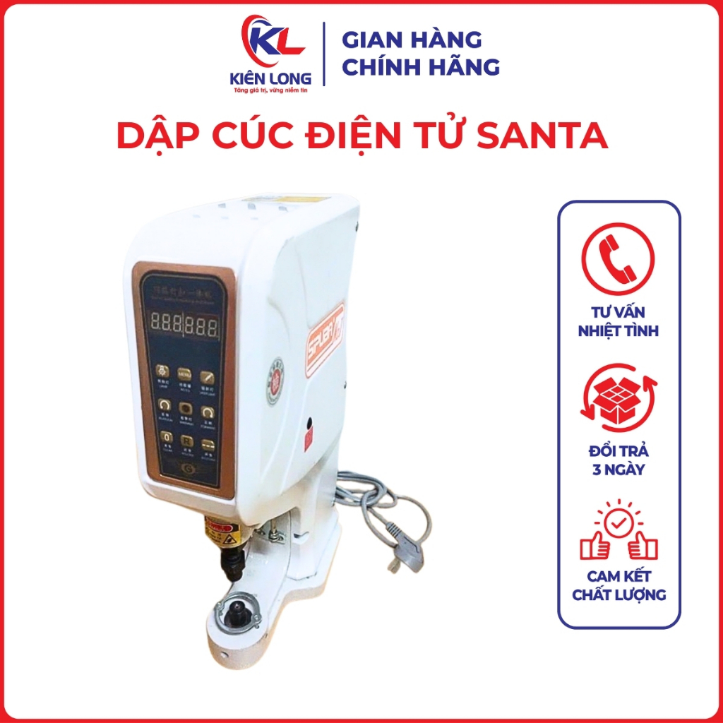 Dập Cúc Điện Tử Santa Có Mắt Dò Chống Dập Tay - Phụ Kiện Ngành May Chính Hãng