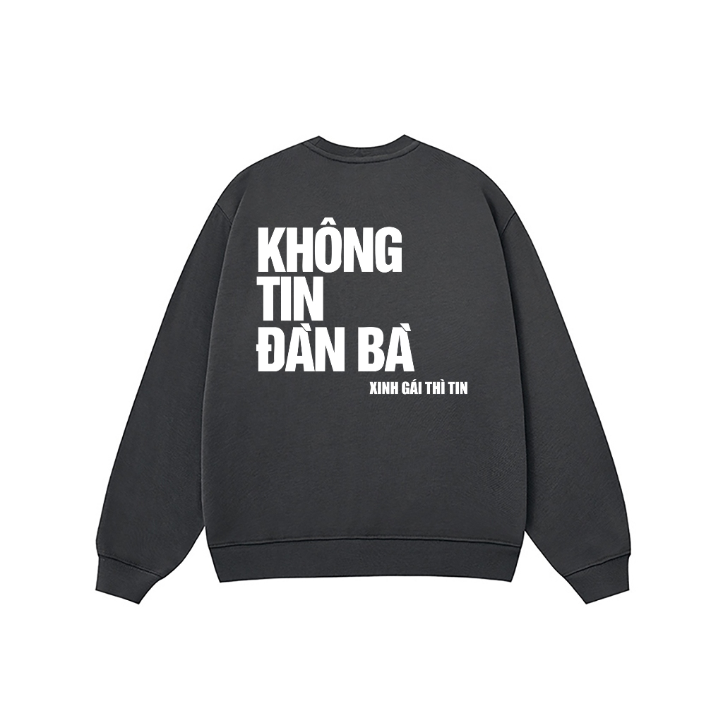 Áo Vớ Vẩn Vui Tươi REDLABEL Áo Sweater KHÔNG TIN ĐÀN BÀ Áo Sweatshirt Nỉ Oversize Nam Nữ SWT26