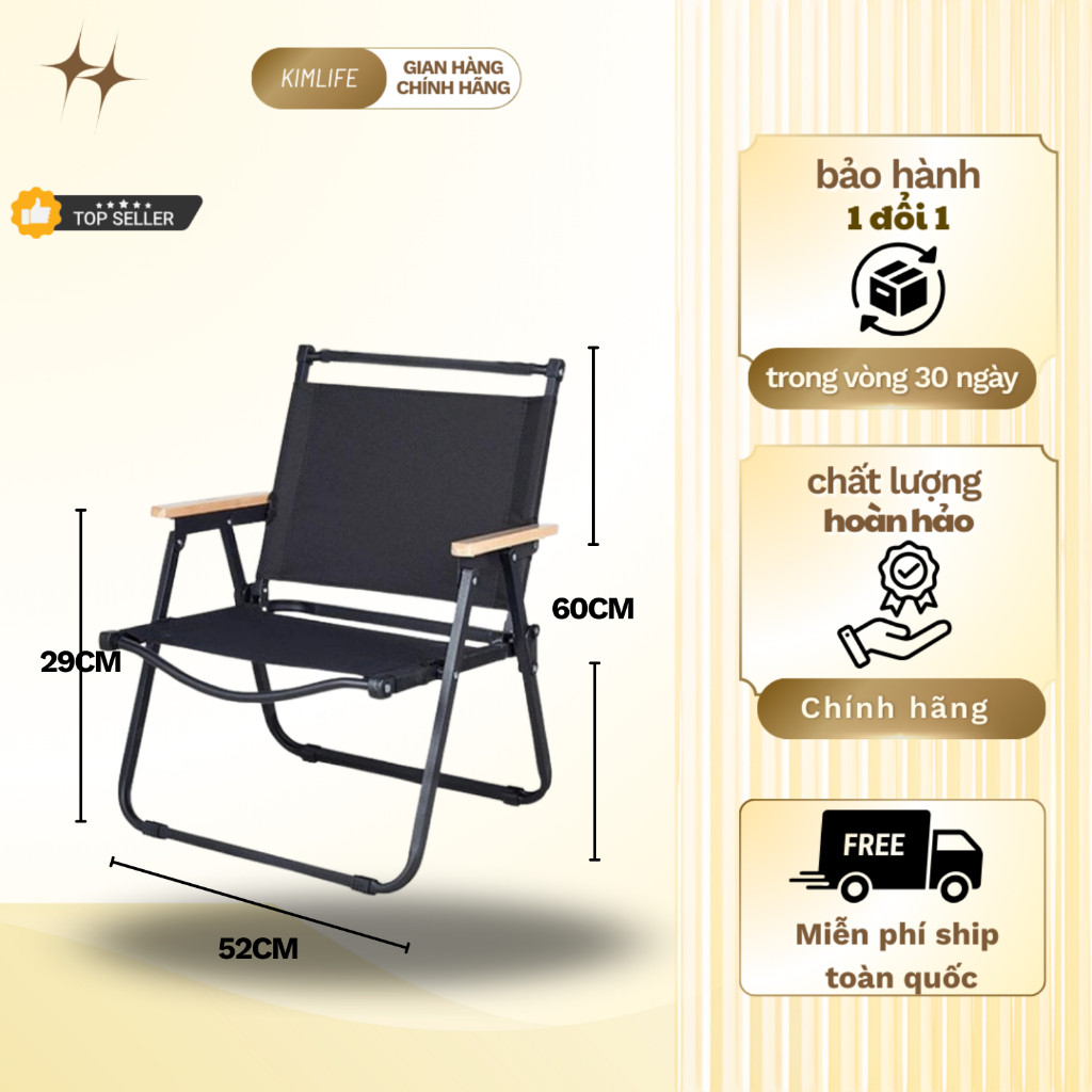 Ghế camping gấp gọn màu đen GHE01 review: Có đáng mua không?