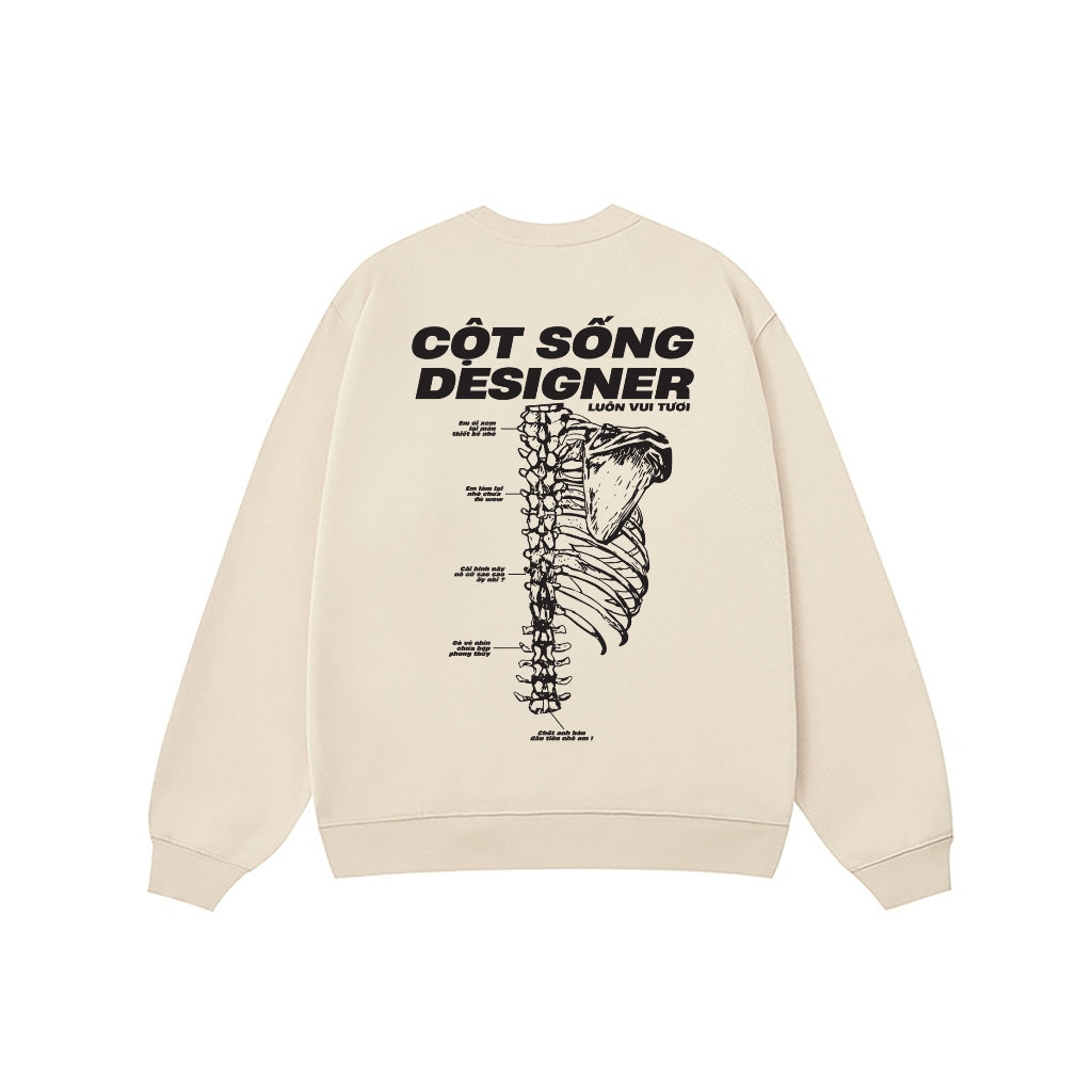 Áo Vớ Vẩn Vui Tươi REDLABEL Áo Sweater CỘT SỐNG DESIGNER Áo Sweatshirt Nỉ Oversize Nam Nữ SWT27
