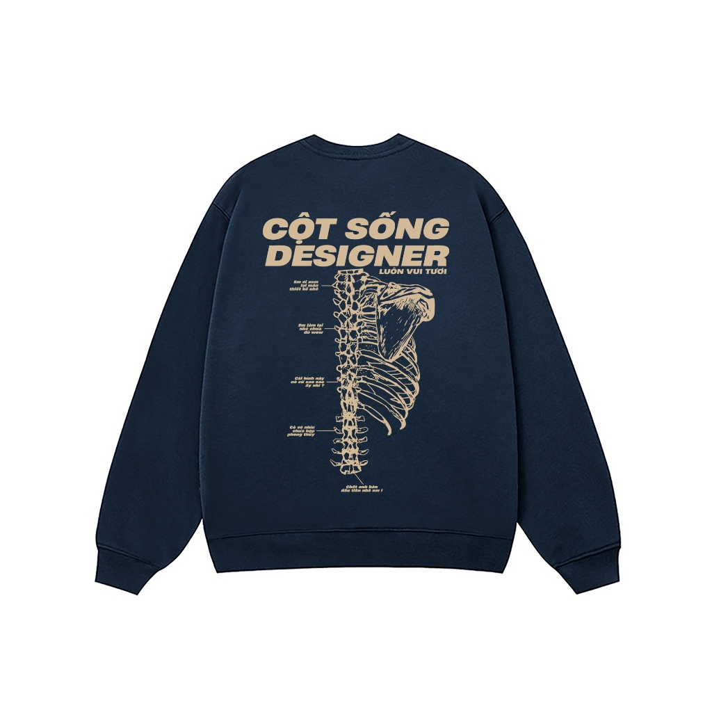Áo Vớ Vẩn Vui Tươi REDLABEL Áo Sweater CỘT SỐNG DESIGNER Áo Sweatshirt Nỉ Oversize Nam Nữ SWT27