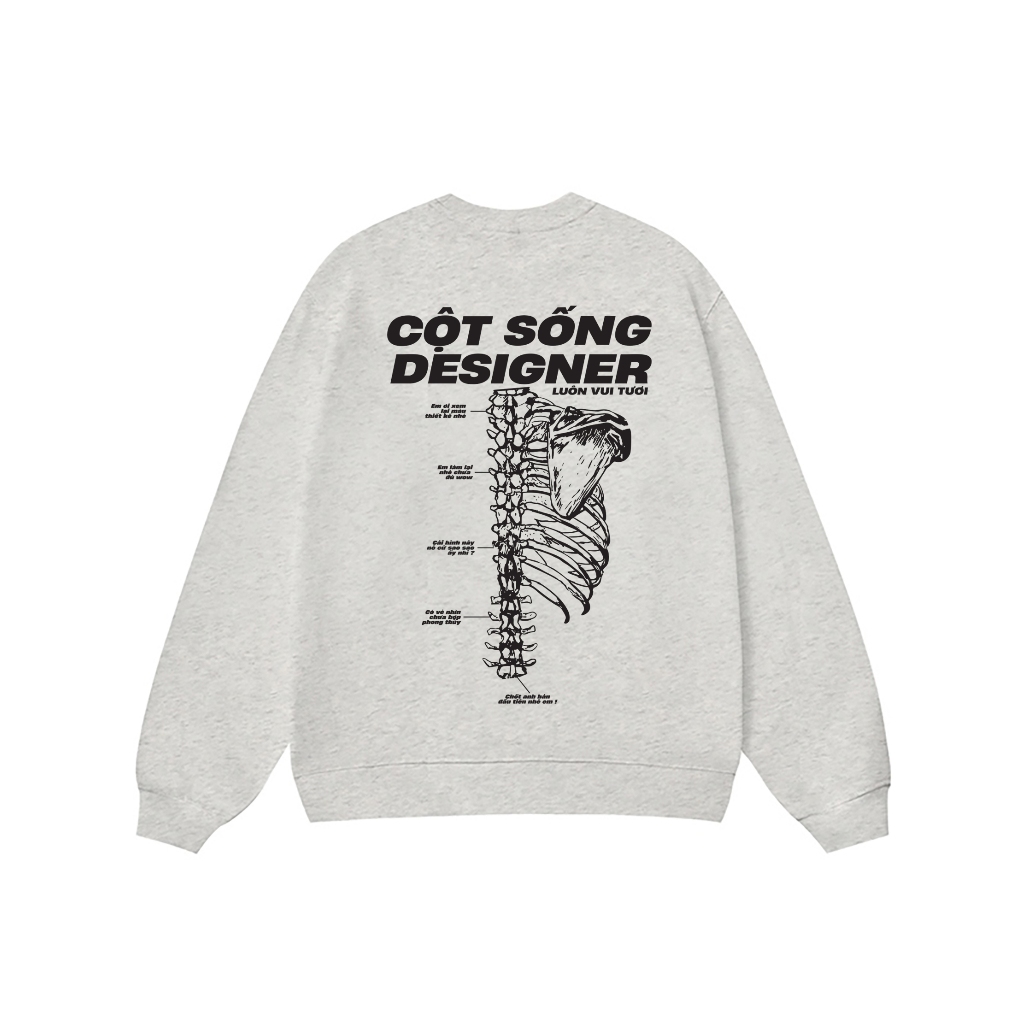 Áo Vớ Vẩn Vui Tươi REDLABEL Áo Sweater CỘT SỐNG DESIGNER Áo Sweatshirt Nỉ Oversize Nam Nữ SWT27