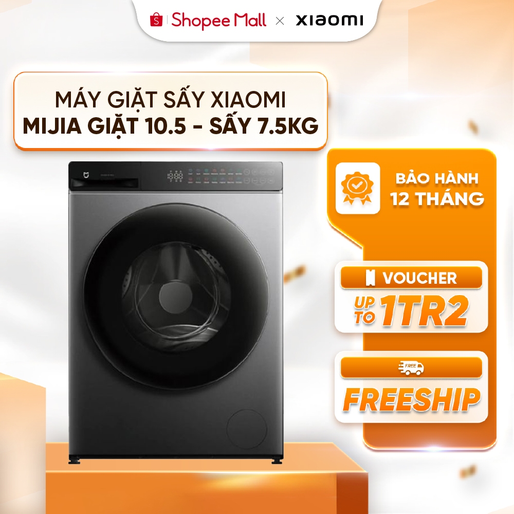 Máy giặt sấy Xiaomi Mijia Front Load Washer Dryer Inverter 10.5/7 Kg WD105MJA10VN - Điều khiển cảm ứng - Lồng giặt lớn