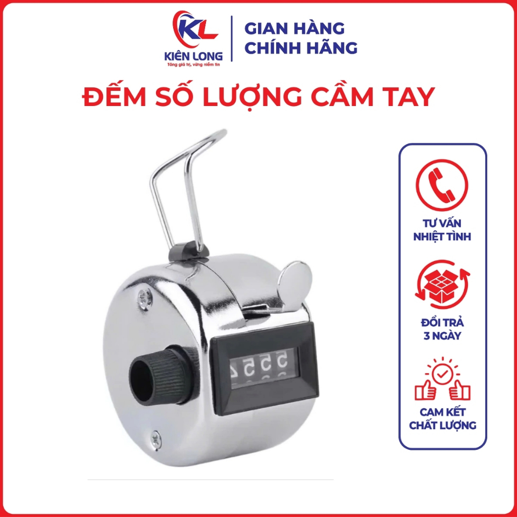 Đếm Số Lượng Cầm Tay 4 Số Cơ Học Inox - Sản Phẩm Ngành May Loại Tốt