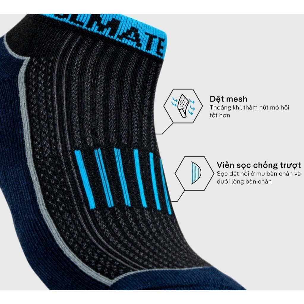 [MUA 2 GIẢM 5%]Combo 2 Tất chạy bộ cổ ngắn Running thấm hút mồ hôi tốt Coolmate