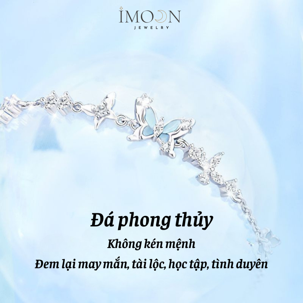 [ HỢP KIM BẠC ] Lắc tay nữ đá dạ quang phong thủy, Vòng tay nữbạc S925 sang chảnh, quyến rũ imoon070