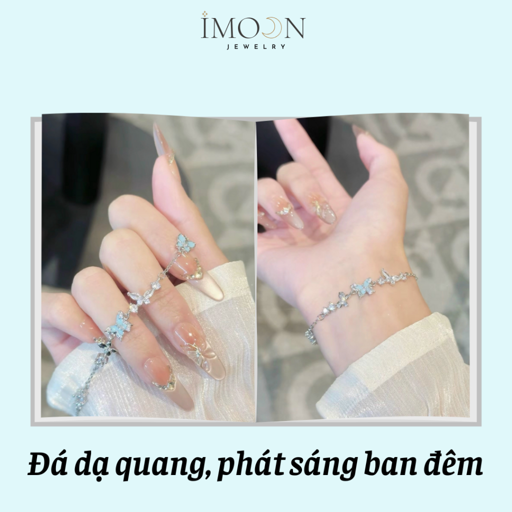 [ HỢP KIM BẠC ] Lắc tay nữ đá dạ quang phong thủy, Vòng tay nữbạc S925 sang chảnh, quyến rũ imoon070