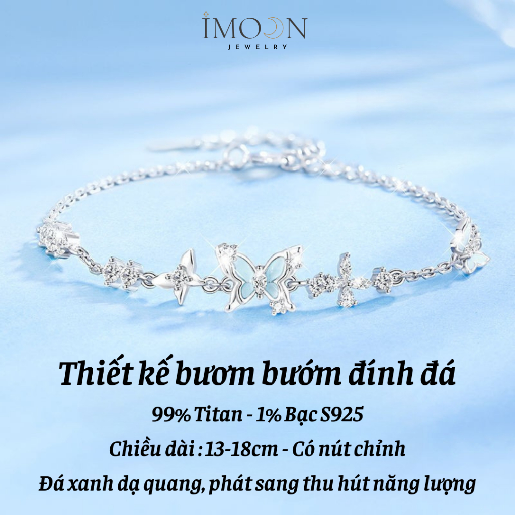[ HỢP KIM BẠC ] Lắc tay nữ đá dạ quang phong thủy, Vòng tay nữbạc S925 sang chảnh, quyến rũ imoon070