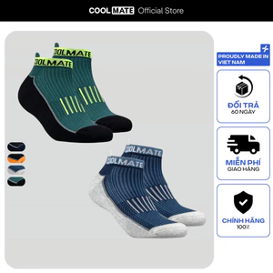 Combo 2 Tất chạy bộ cổ ngắn Running thấm hút mồ hôi tốt Coolmate