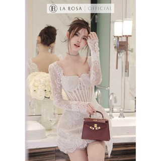 Đầm Ren Chữ A Dự Tiệc Sang Chảnh LAROSA Đầm Cổ Vuông Dài Tay V1407