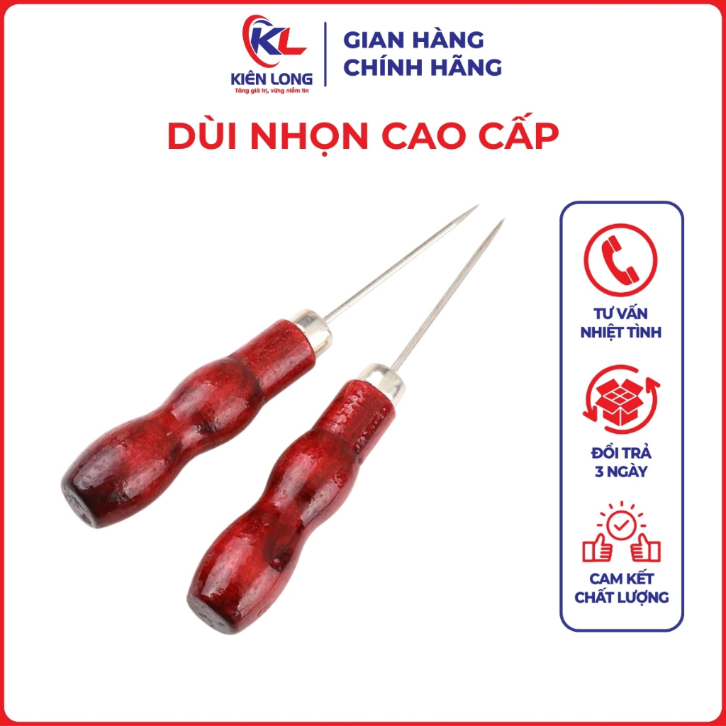 Dùi Nhọn Cán Gỗ Hồ Lô - Tạo Lỗ Trên Da, Vải, Làm Dấu Ngành May Cao Cấp