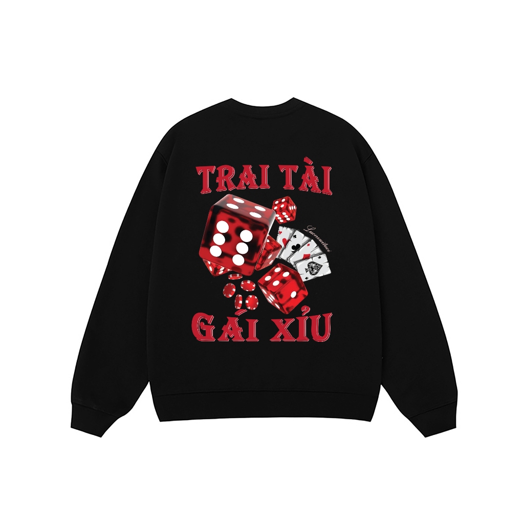 Áo Vớ Vẩn Vui Tươi REDLABEL Áo Sweater TRAI TÀI GÁI XỈU Áo Sweatshirt Nỉ Oversize Nam Nữ SWT31