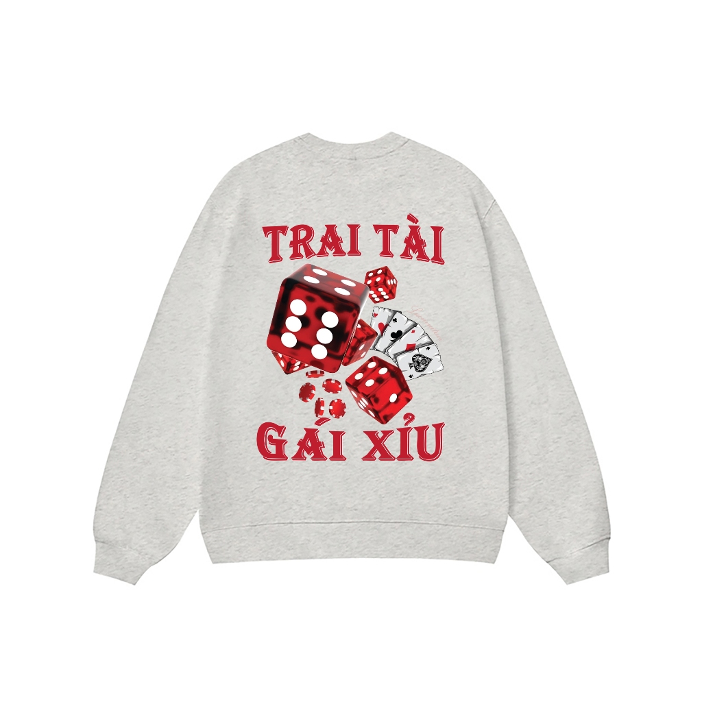 Áo Vớ Vẩn Vui Tươi REDLABEL Áo Sweater TRAI TÀI GÁI XỈU Áo Sweatshirt Nỉ Oversize Nam Nữ SWT31