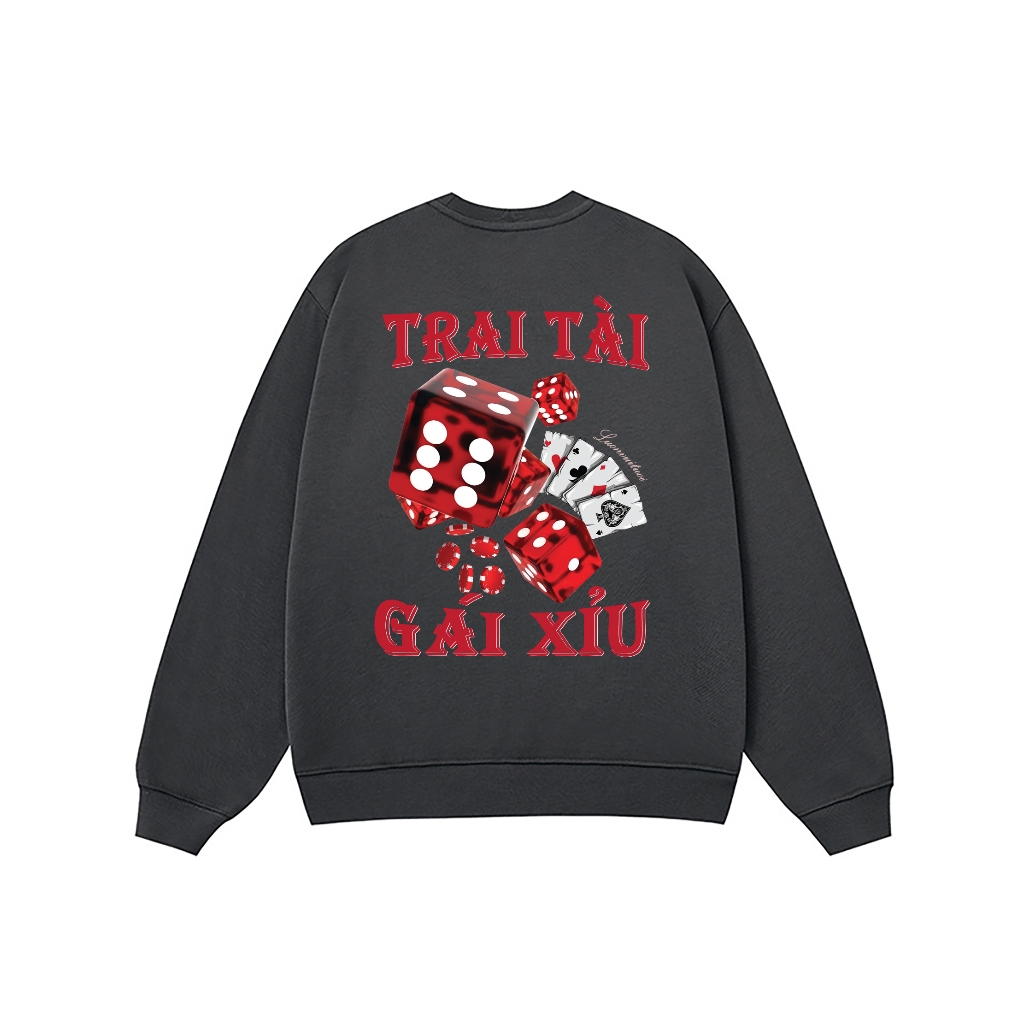 Áo Vớ Vẩn Vui Tươi REDLABEL Áo Sweater TRAI TÀI GÁI XỈU Áo Sweatshirt Nỉ Oversize Nam Nữ SWT31