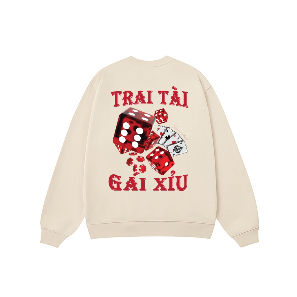 Áo Vớ Vẩn Vui Tươi REDLABEL Áo Sweater TRAI TÀI GÁI XỈU Áo Sweatshirt Nỉ Oversize Nam Nữ SWT31