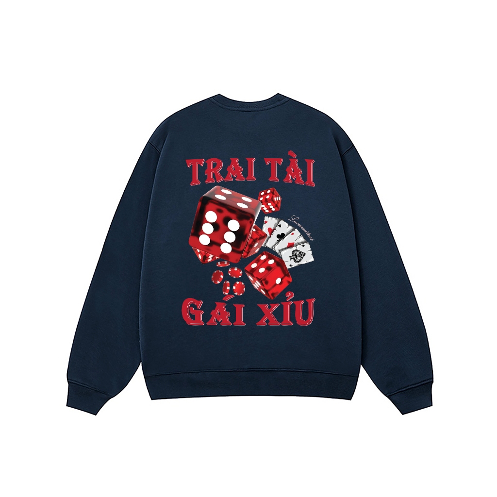 Áo Vớ Vẩn Vui Tươi REDLABEL Áo Sweater TRAI TÀI GÁI XỈU Áo Sweatshirt Nỉ Oversize Nam Nữ SWT31