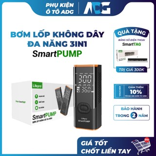 [MUA1TẶNG1] Bơm lốp không dây dành cho ô tô Lifepro SmartPUMP - Tích hợp đèn & sạc dự phòng 6000mAh | Phụ kiện ô tô ADG