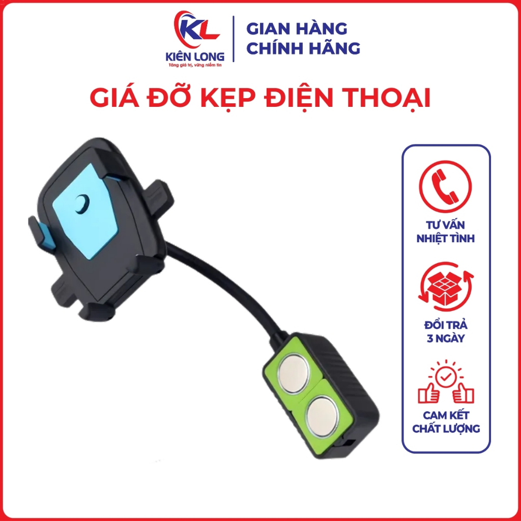 Giá Đỡ Kẹp Điện Thoại Có Đế Nam Châm Xoay 360 Độ - Chống Sốc Tiện Lợi Ngành May