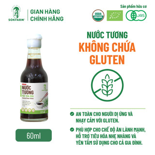 Nước Tương mật hoa dừa hữu cơ Sokfarm 60ml, Chỉ 2 thành phần, không từ đậu nành, Không Gluten, Không chất điều vị