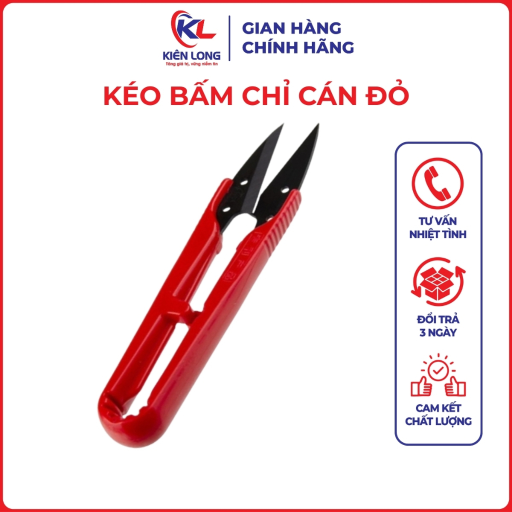 Kéo Bấm Chỉ Cán Đỏ DJ-107 Thép Không Gỉ - Phụ Kiện Ngành May Chính Hãng