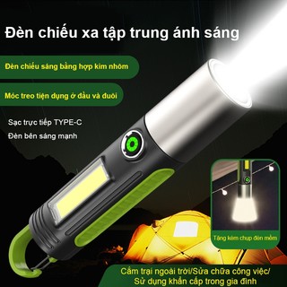 Đèn Pin Đa Năng LED Laser Zoom Chống Nước Sạc Dùng Lại