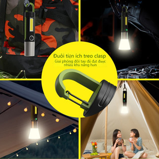 Đèn Pin Đa Năng LED Laser Zoom Chống Nước Sạc Dùng Lại