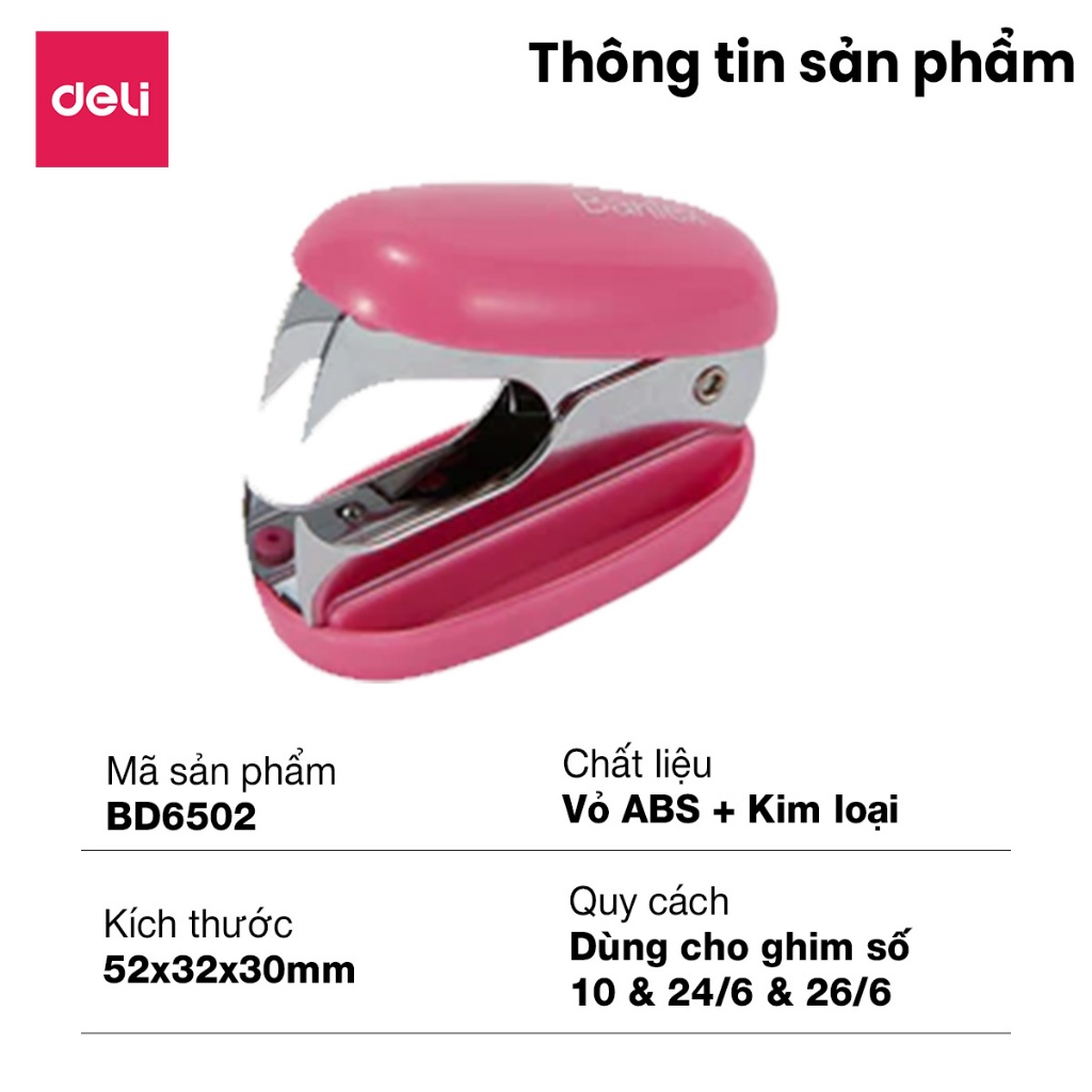 Nhổ Ghim 10# Deli 24/6 26/6 Nhiều Màu Nhỏ Gọn Tiện Lợi