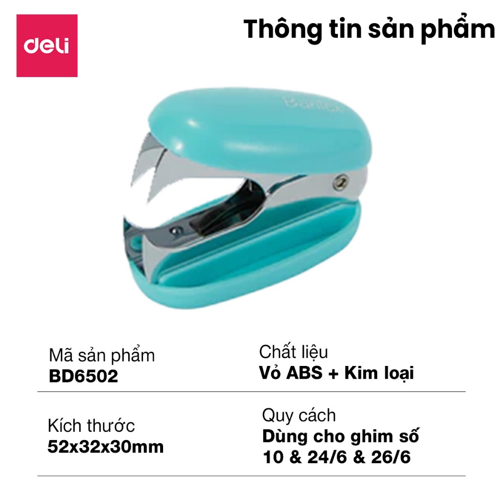 Nhổ Ghim 10# Deli 24/6 26/6 Nhiều Màu Nhỏ Gọn Tiện Lợi