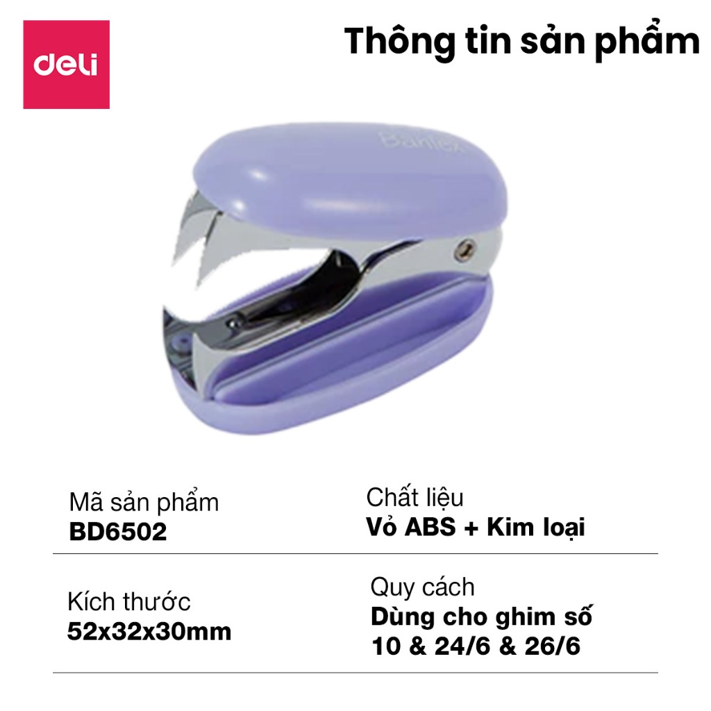 Nhổ Ghim 10# Deli 24/6 26/6 Nhiều Màu Nhỏ Gọn Tiện Lợi