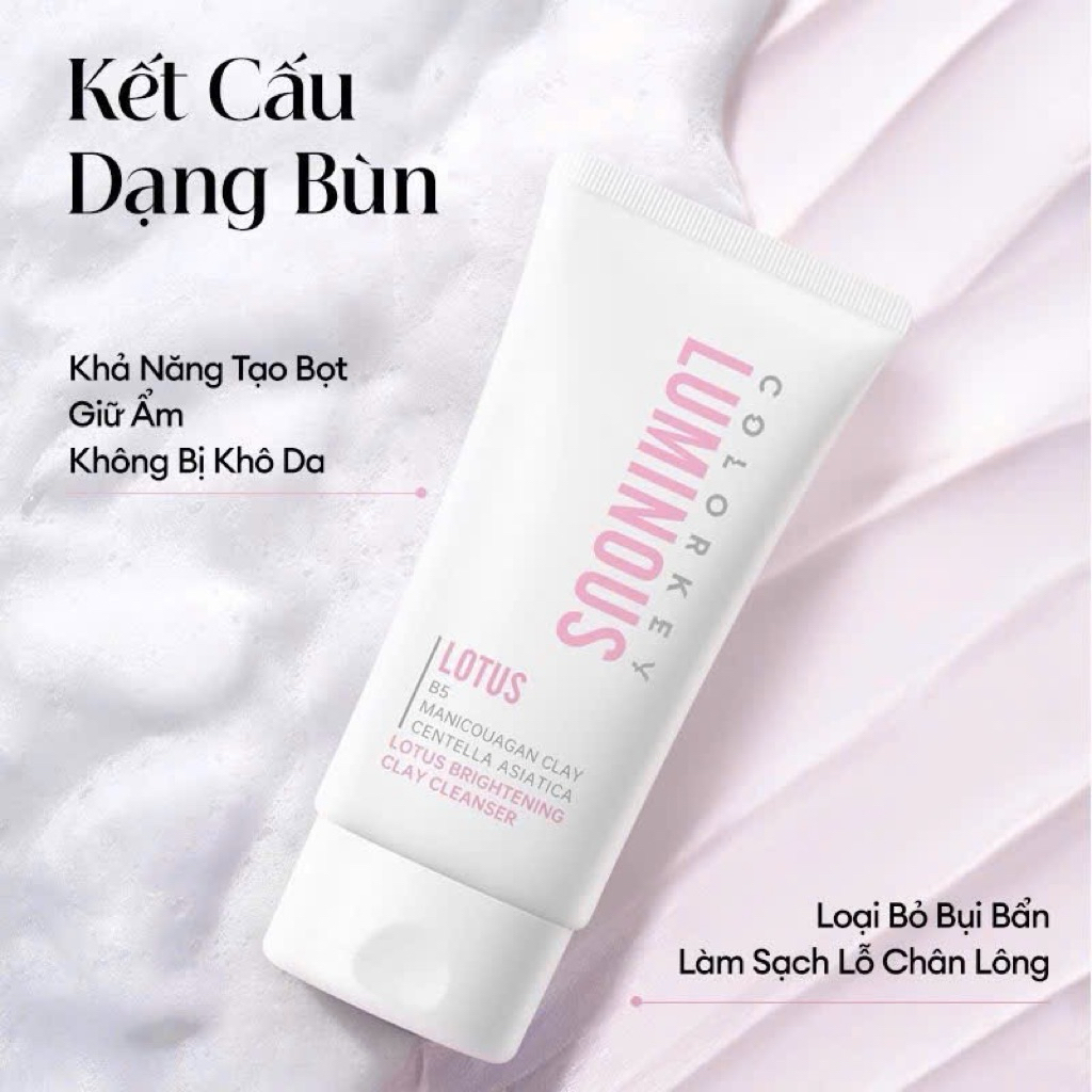 Sữa Rửa Mặt Đất Sét Colorkey Luminous Lotus – Làm Sạch Sâu, Giữ Ẩm, Sáng Da100ml(tặng mood rửa mặt)