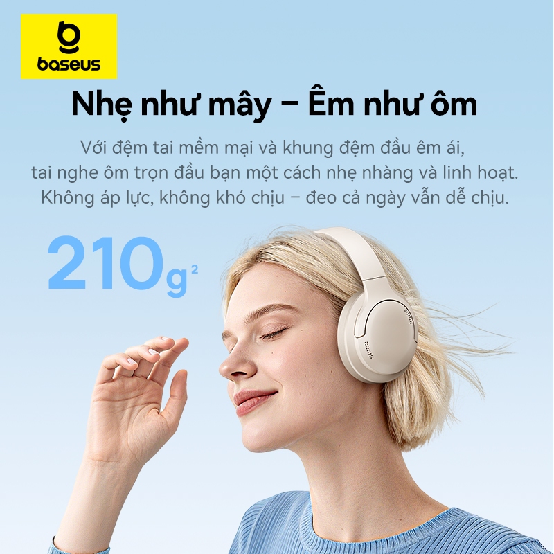 Tai Nghe Baseus Bass BH1 Lite Bluetooth 6.0 App Thông Minh Chống Ồn ENC Chơi Nhạc 80 Giờ