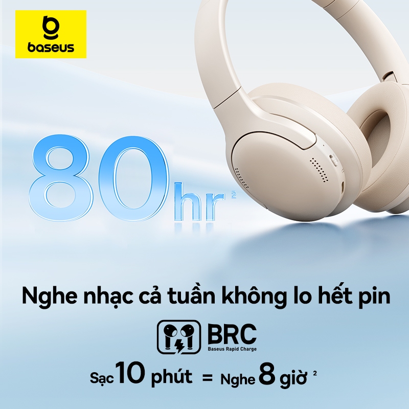 Tai Nghe Baseus Bass BH1 Lite Bluetooth 6.0 App Thông Minh Chống Ồn ENC Chơi Nhạc 80 Giờ