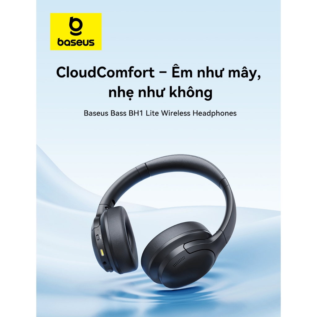 Tai Nghe Baseus Bass BH1 Lite Bluetooth 6.0 App Thông Minh Chống Ồn ENC Chơi Nhạc 80 Giờ