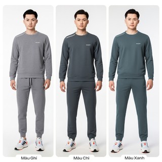Bộ Nỉ Nam Thu Đông Cao Cấp MENTORIS, Bộ Cổ Tròn Form Dáng Thể Thao, Chất Vải Mềm Không Xù MBN01