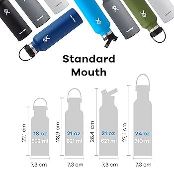 Bình giữ nhiệt Hydro Flask 621 ml Standard Flex Straw Cap 21 oz có nắp ống hút tiện lợi, chính hãng